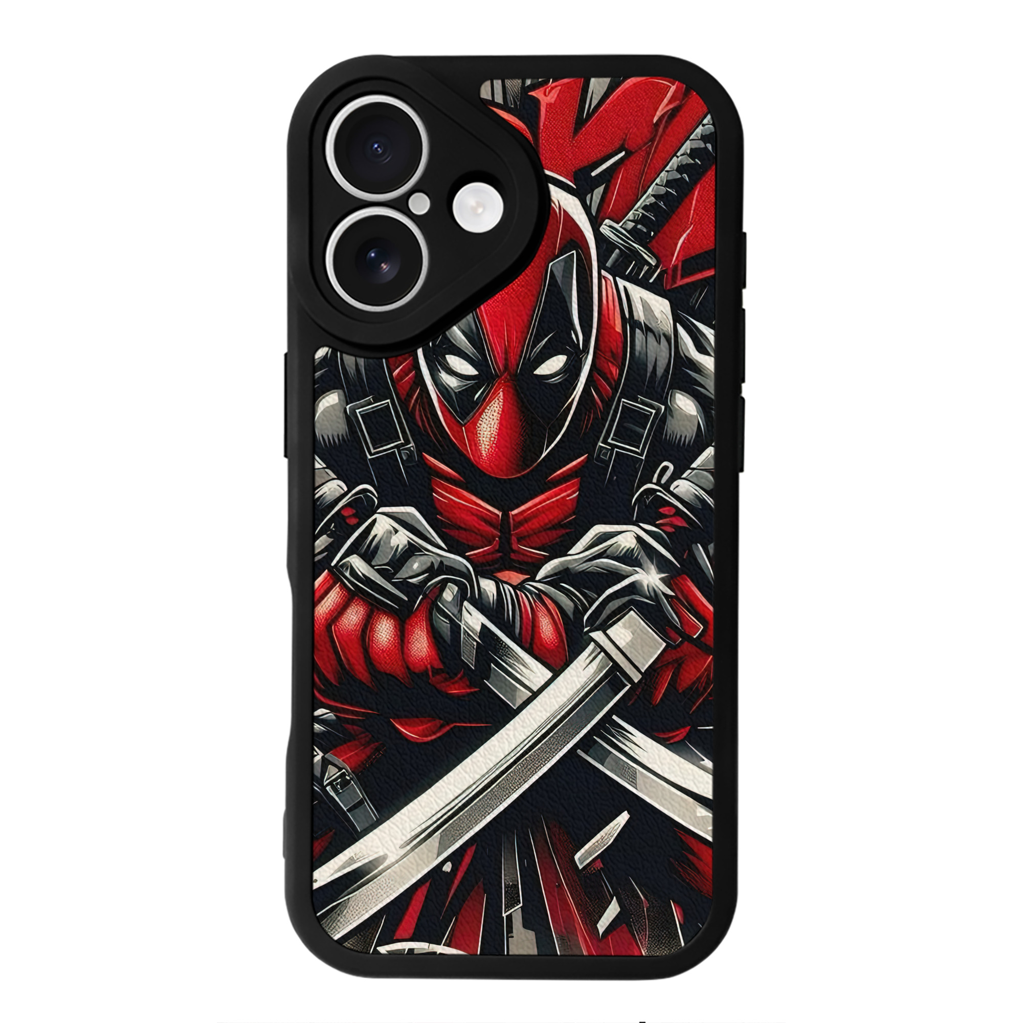 （画像用） Deadpool デッドプール 【iPhone 16シリーズ対応】シリコンスマホケース（レザー調） 材質：シリコン